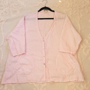 Vintage pink linen shirt